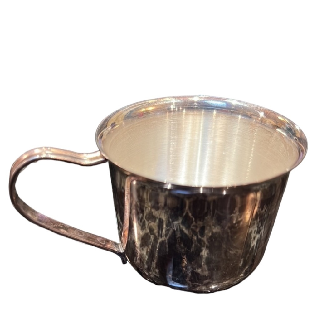 VINTAGE SILVER-PLATED CHILD CUP  WITH SIPPY LID 1980s
